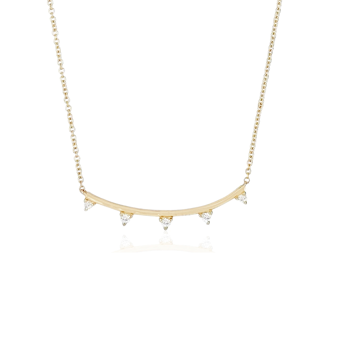 14k Diamond Spike Bar Necklace