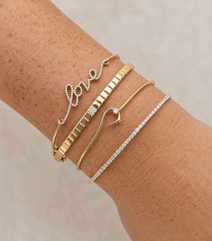 14k Love Wire Bangle