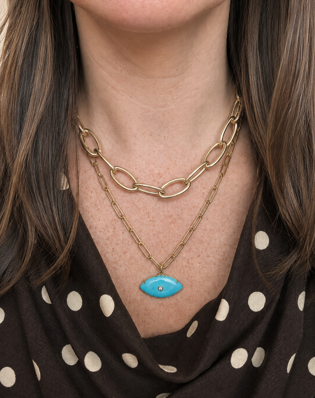 14k Large Puffy Oval Chain