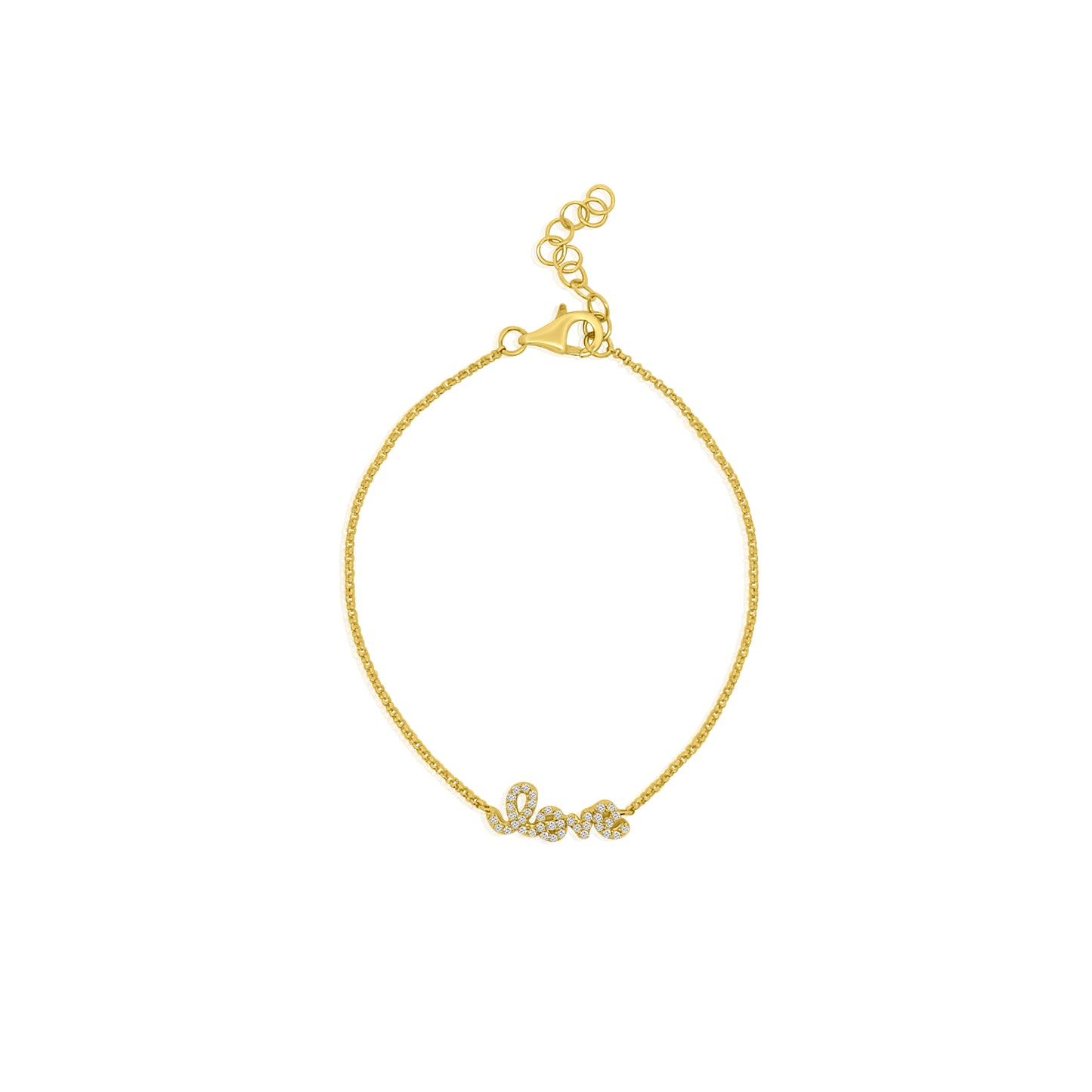 14k Cursive Love Bracelet