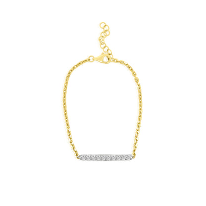14k Diamond Bar Chain Bracelet