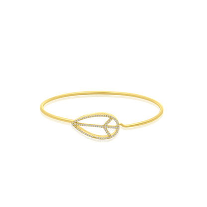 14k Peace Wire Bangle