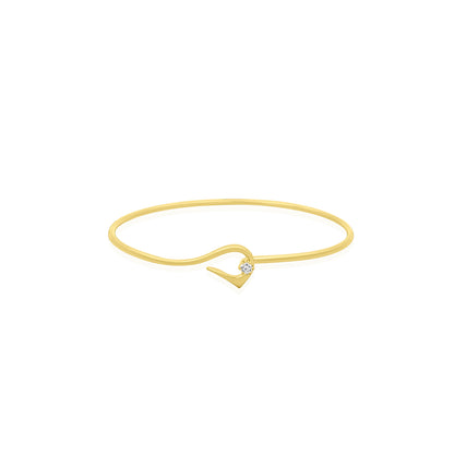 14k Diamond Hook Wire Bangle
