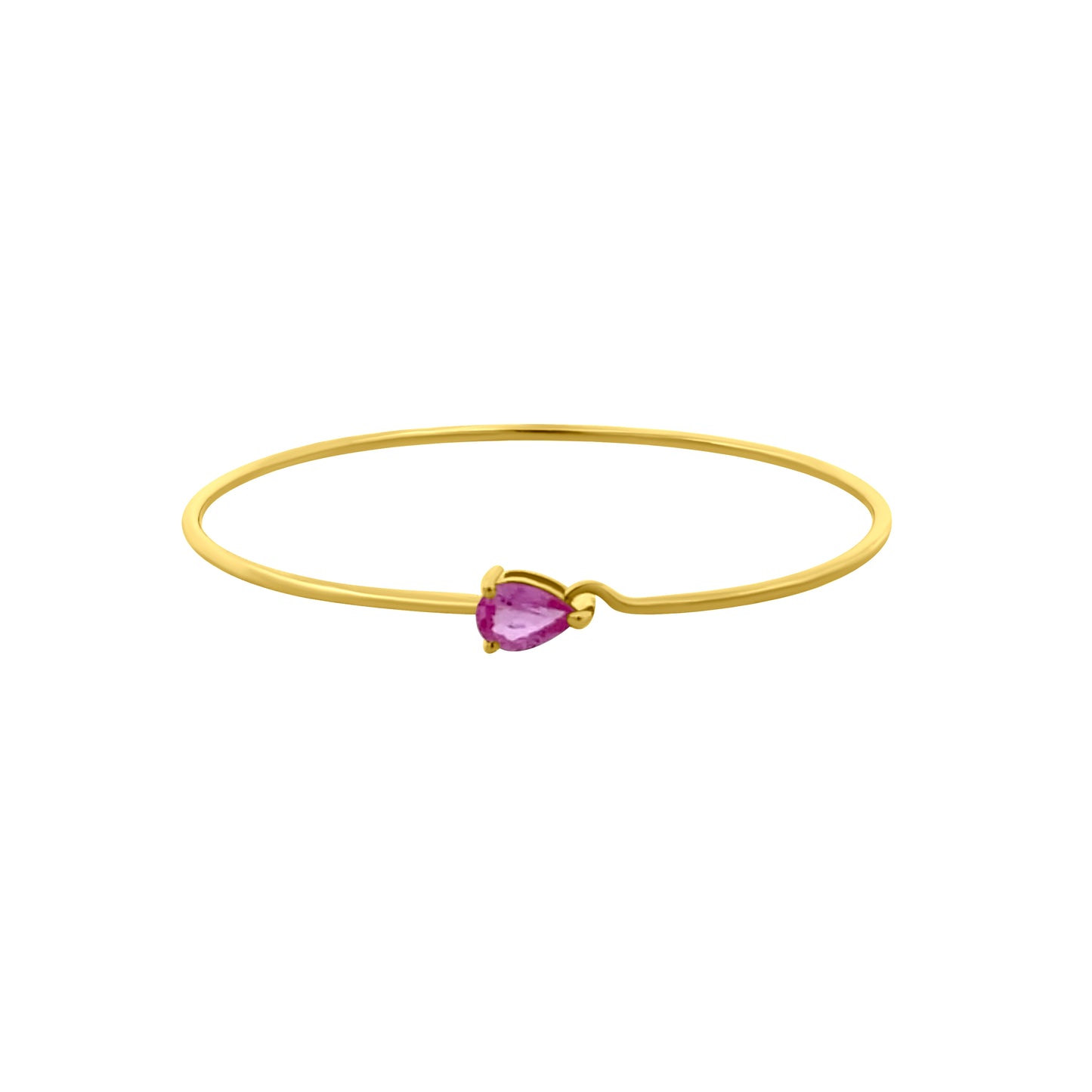 14k Pink Sapphire Wire Bangle