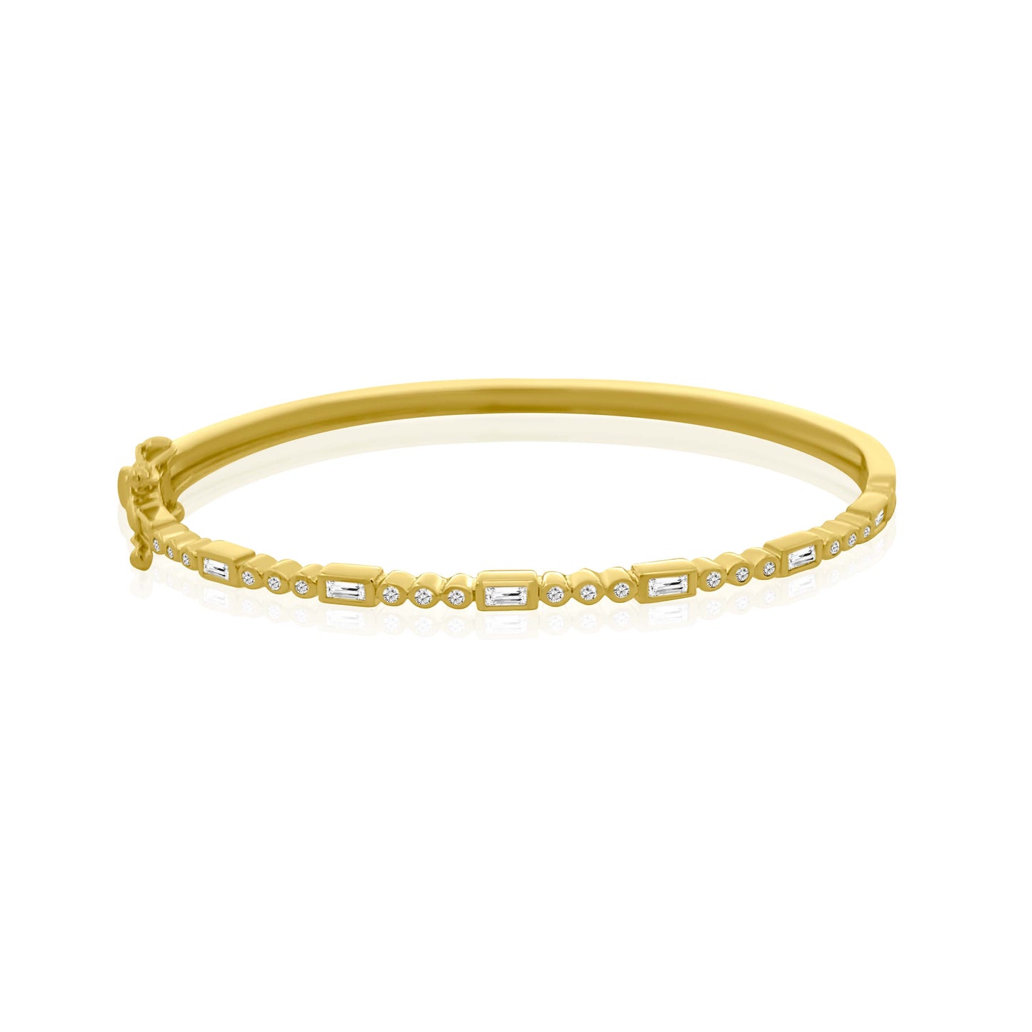14k Mixed Diamond Bangle