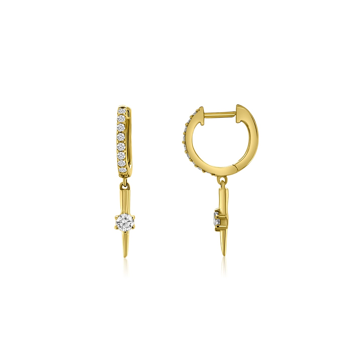 14k Diamond Spike Huggies