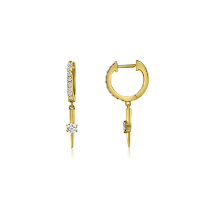 14k Diamond Spike Huggies