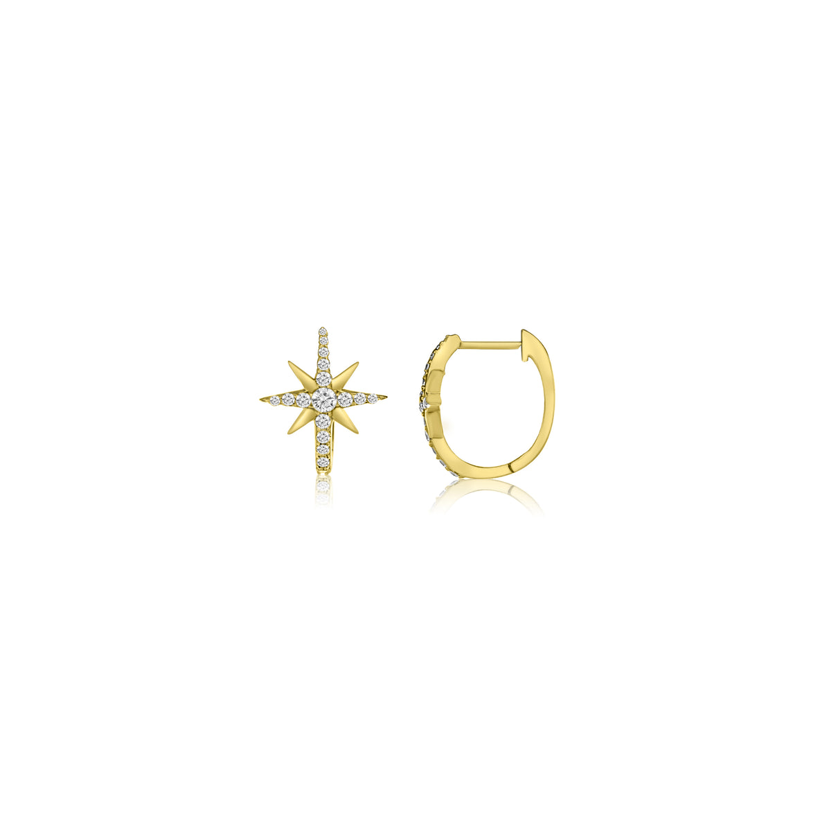 14k Diamond Starburst Huggies
