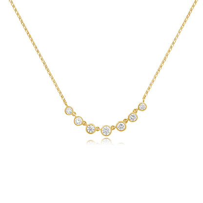 14k 7 Bezel Diamond Necklace