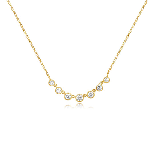 14k 7 Bezel Diamond Necklace