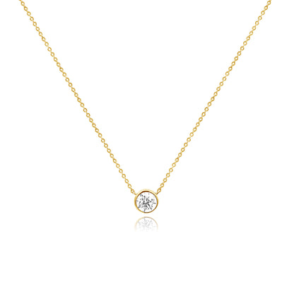 14k Bezel Set Diamond Necklace