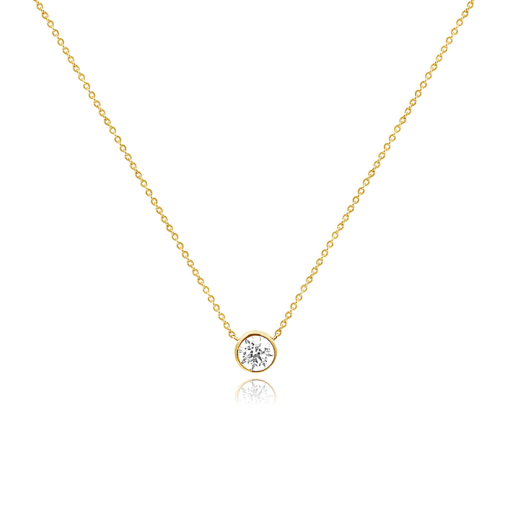 14K Bezel Set Diamond Necklace