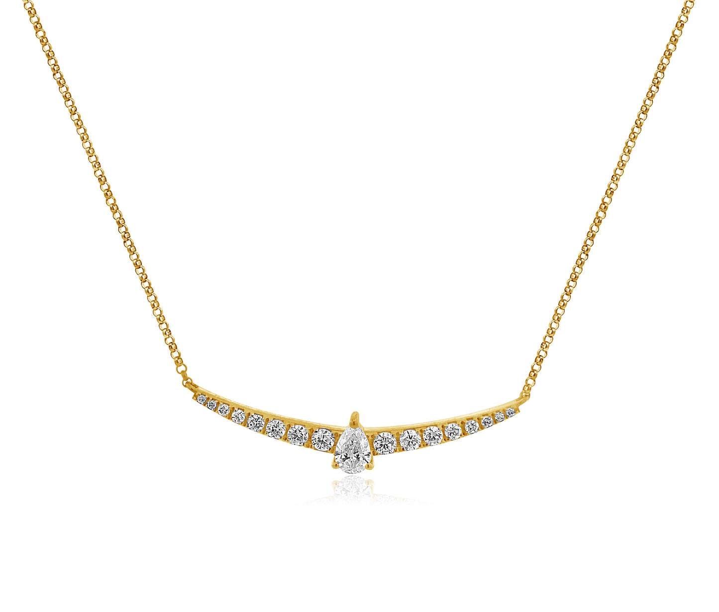 14k Diamond Bar with Teardrop