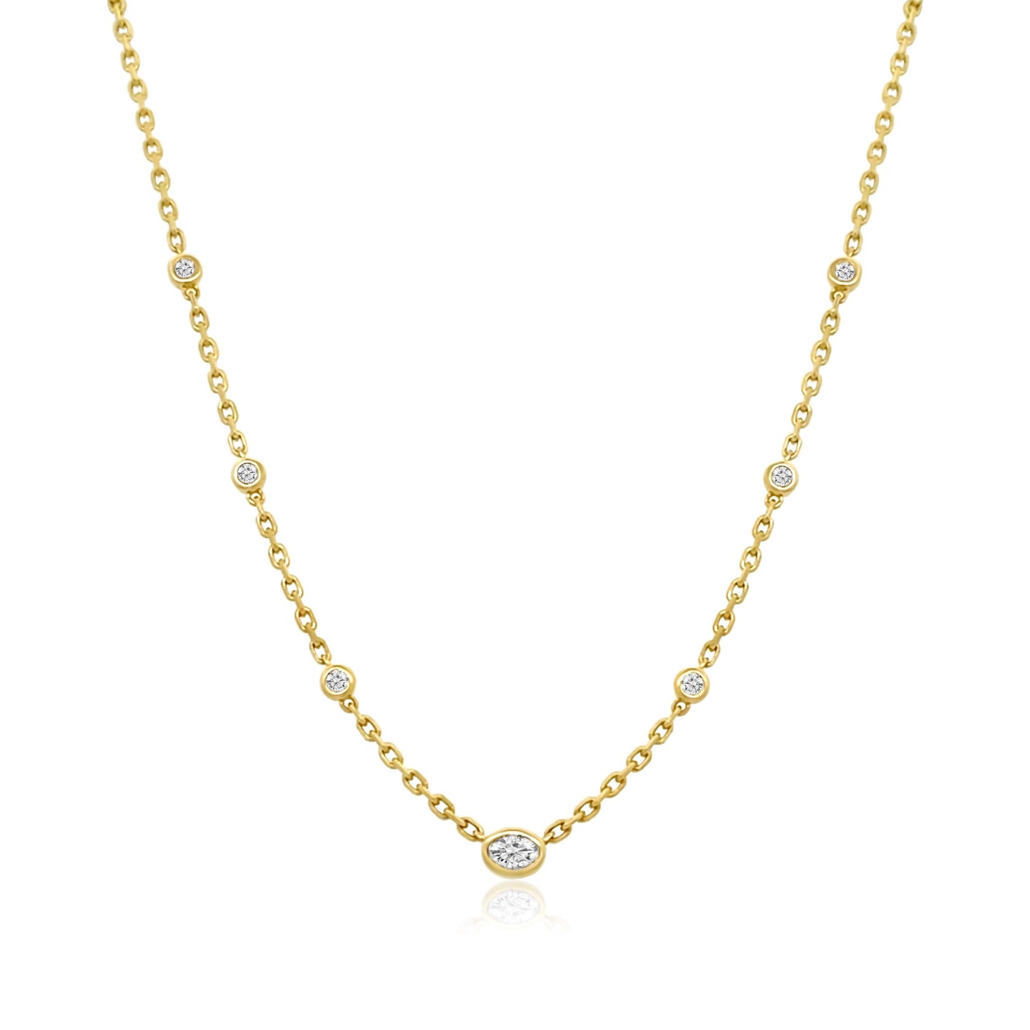 14k Graduating Bezel Necklace