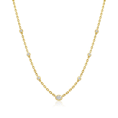 14k Graduating Bezel Necklace