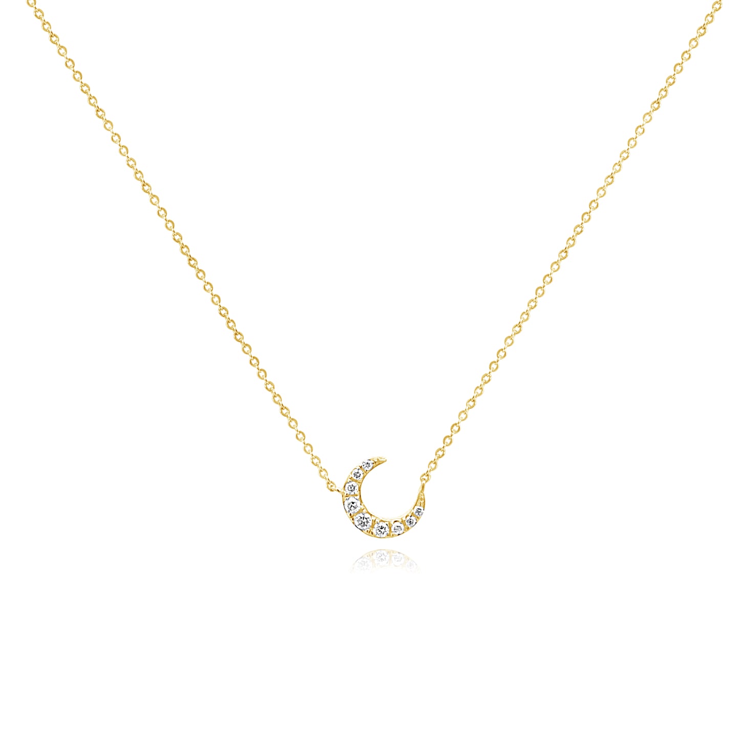 14k Mini Crescent Moon Necklace