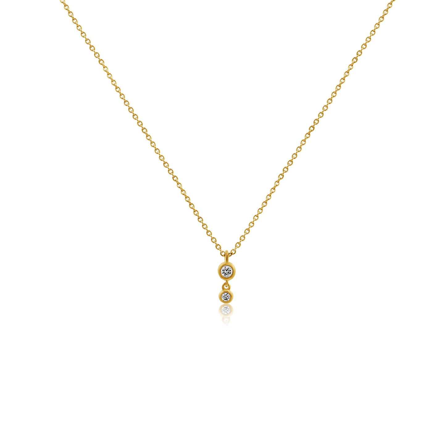 14k Bezel Drop Necklace