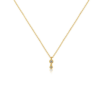 14k Bezel Drop Necklace