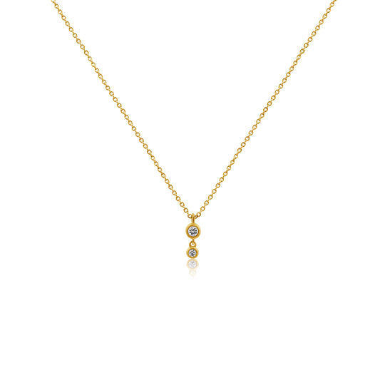 14k Bezel Drop Necklace