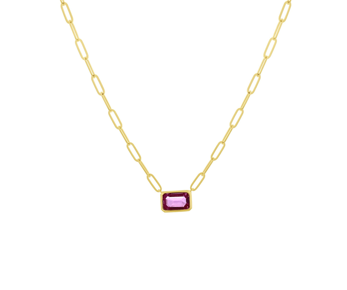 14k Pink Sapphire Necklace
