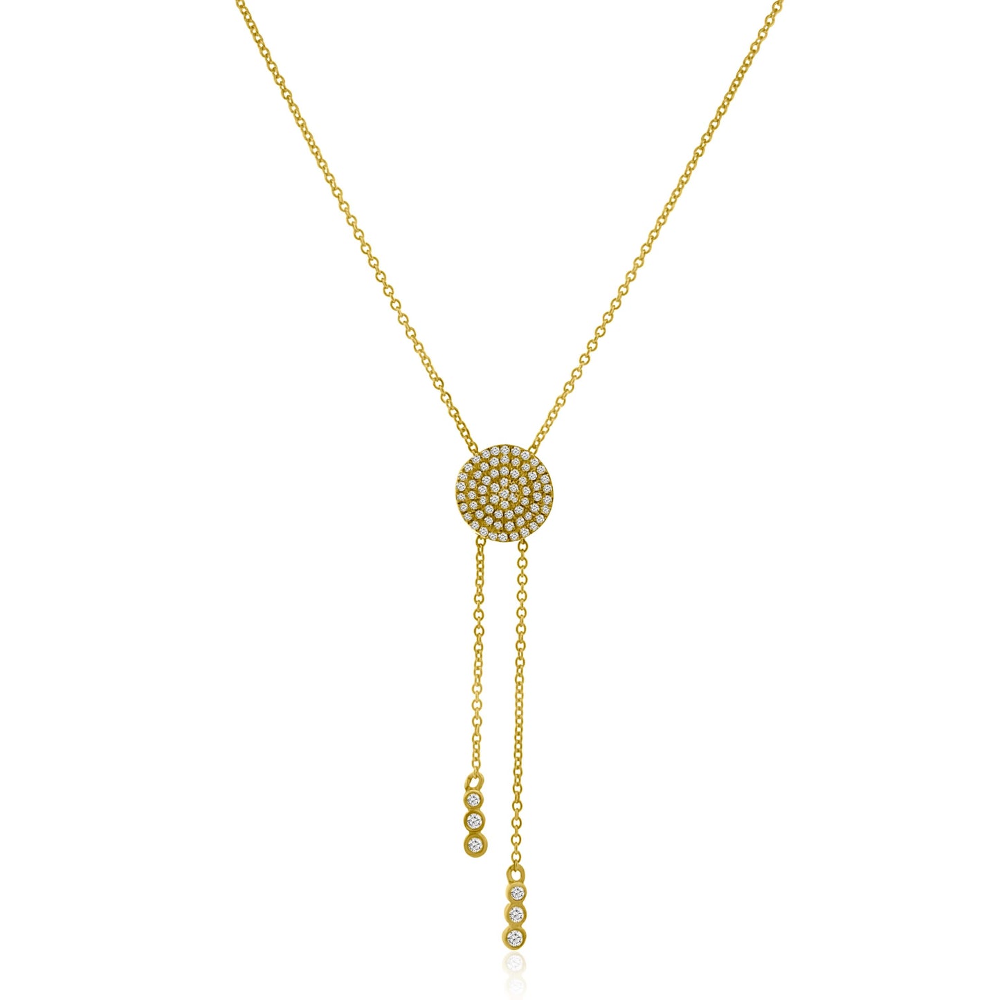 14k Pave Bolo Necklace