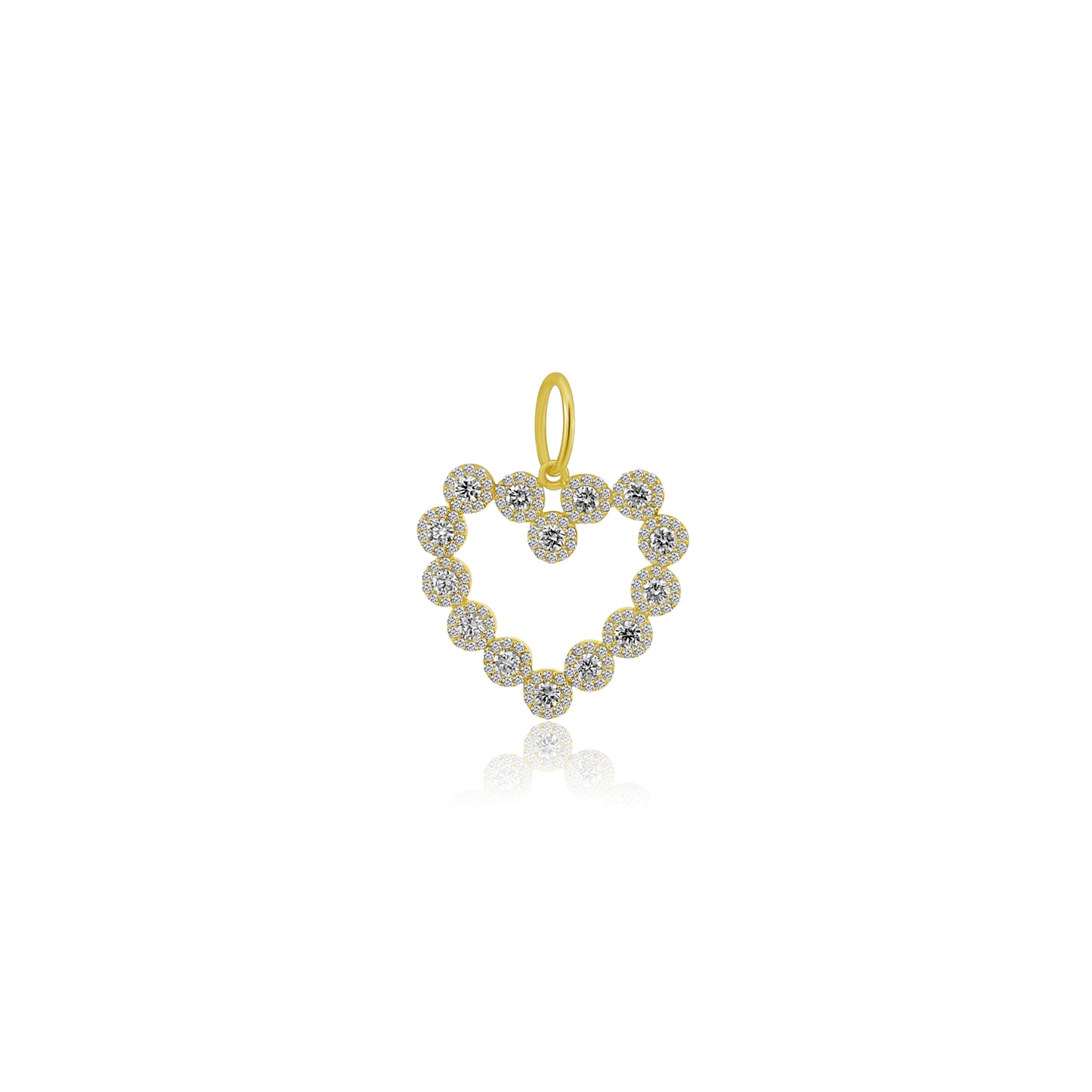 14k Diamond Open Heart Pendant