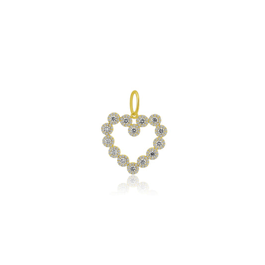 14k Diamond Open Heart Pendant