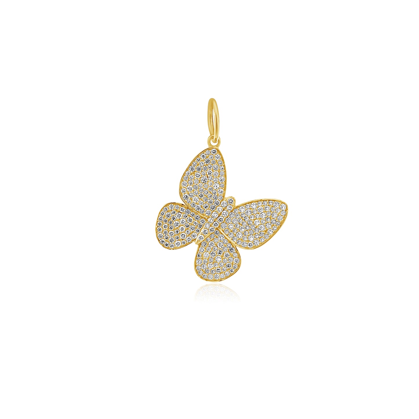 14k Pave Butterfly Pendant