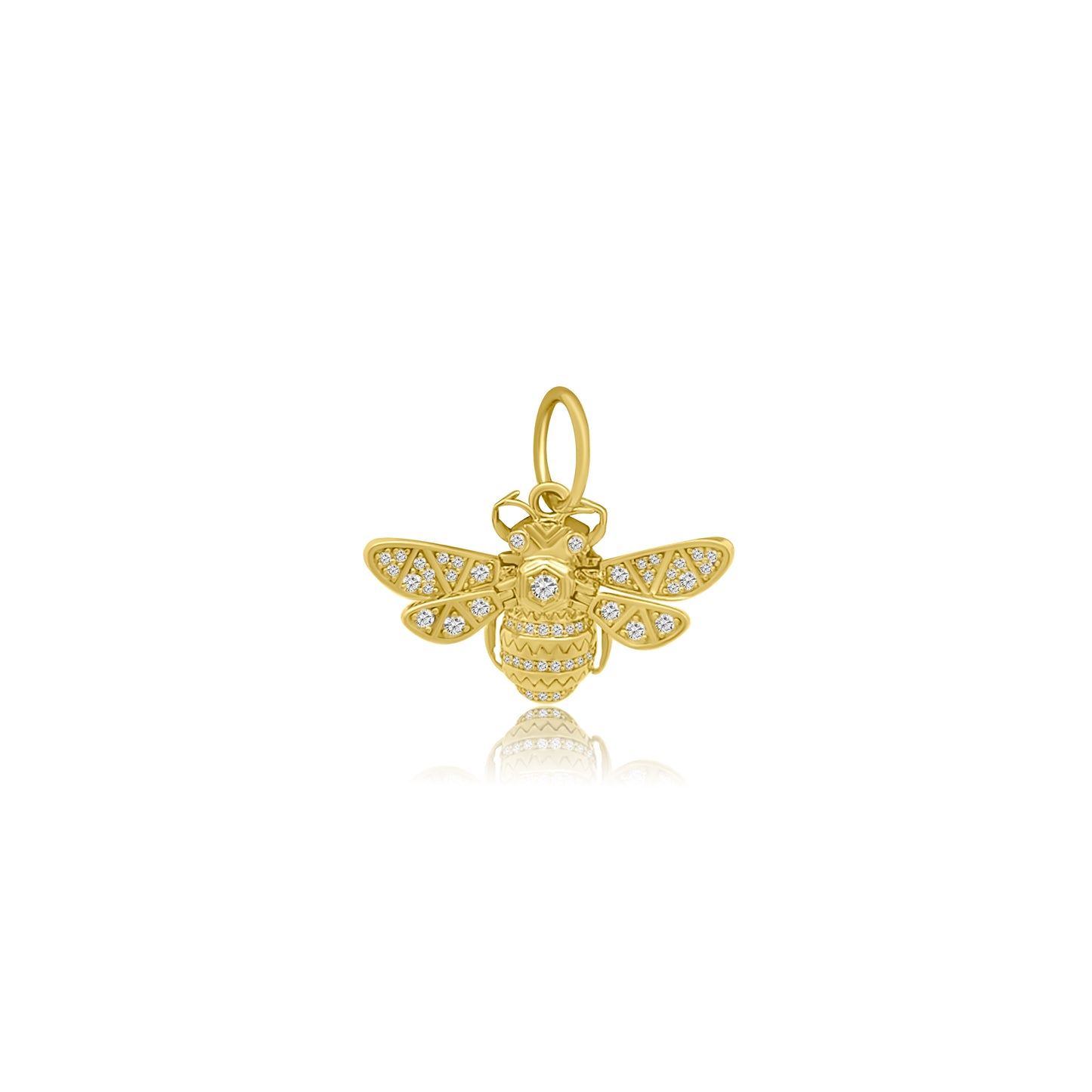 14k Pave Bumble Bee Pendant