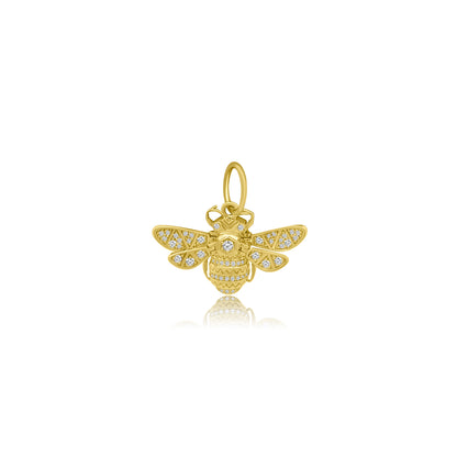 14k Pave Bumble Bee Pendant