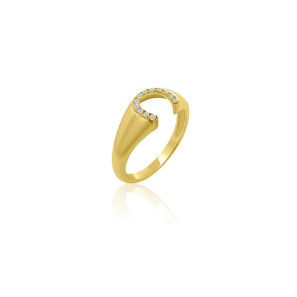 14k Horseshoe Pinky Ring