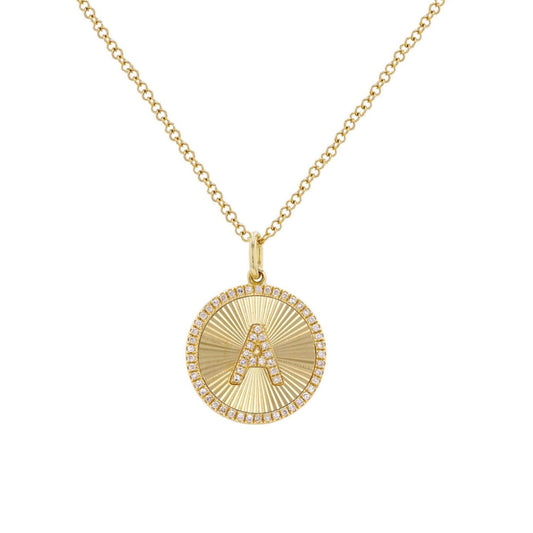 14k Initial Coin Necklace