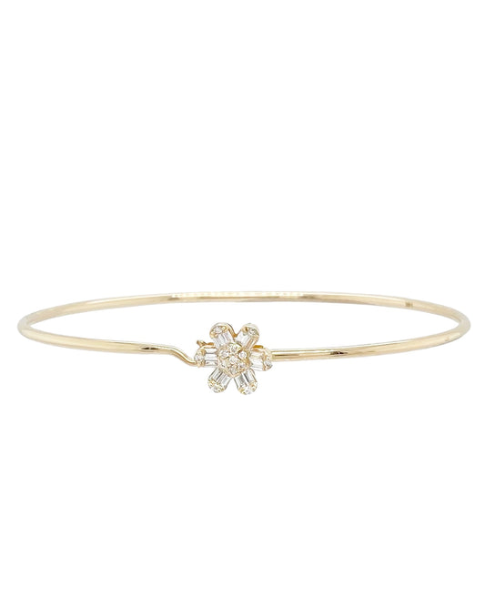 14k Baguette Flower Bracelet