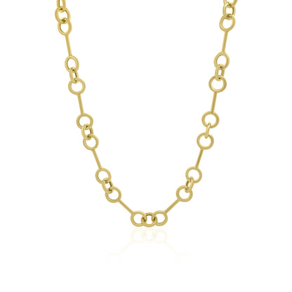14k Small Gold Barbell Chain