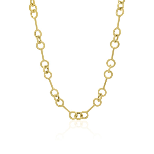 14k Small Gold Barbell Chain
