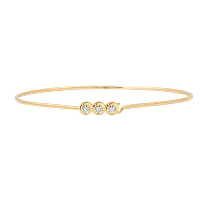 14k Bezel Trio Wire Bangle