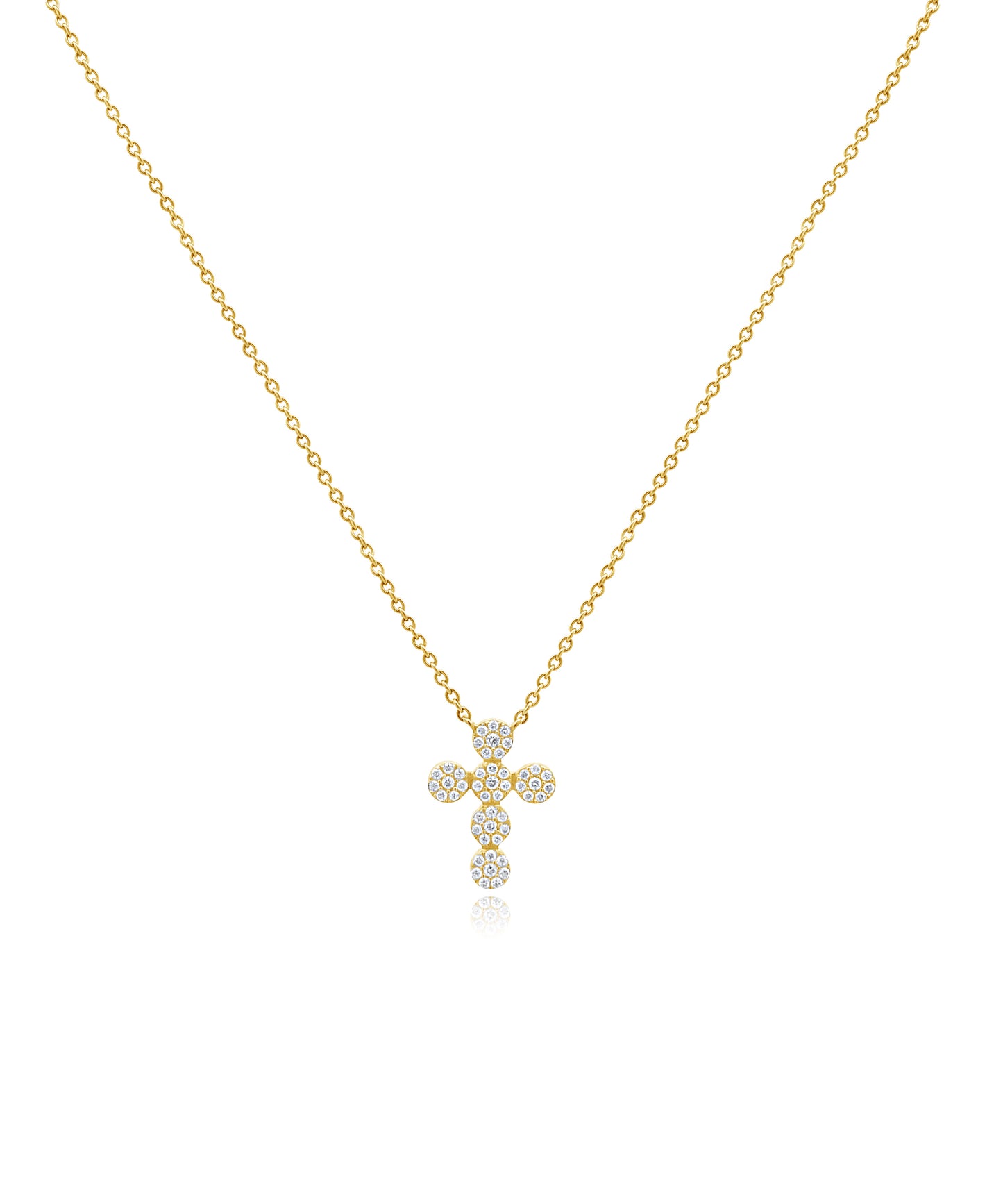 14K Bubble Cross Necklace