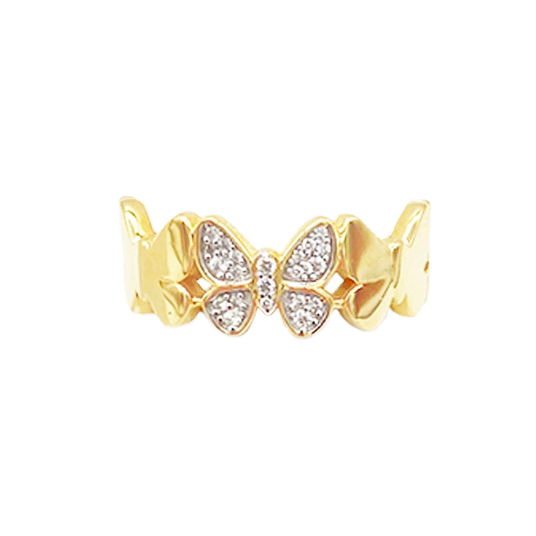 14k Butterfly Band Ring