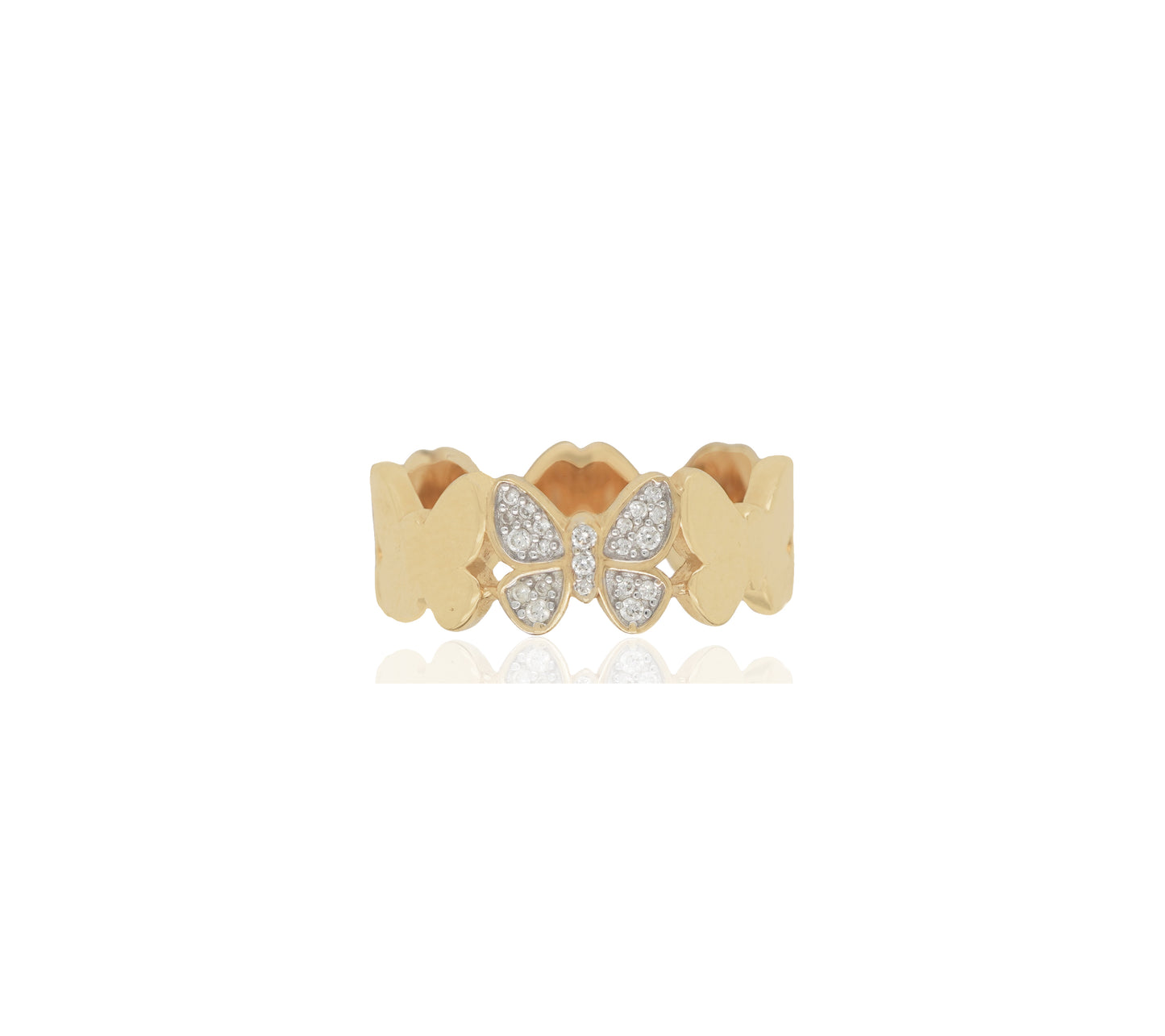 14k Butterfly Band Ring
