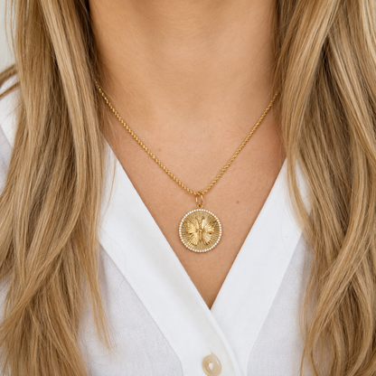 14k Butterfly Coin Pendant