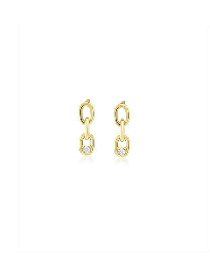 14k Drop Chain Studs