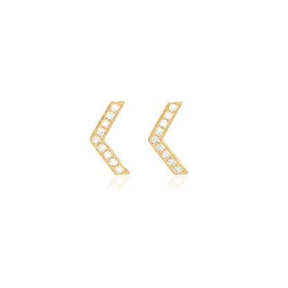 14k Diamond Chevron Studs