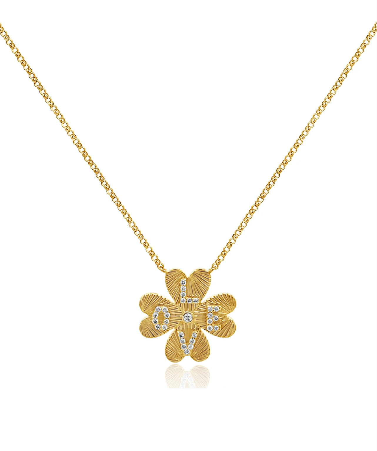 14K Clover Love Necklace