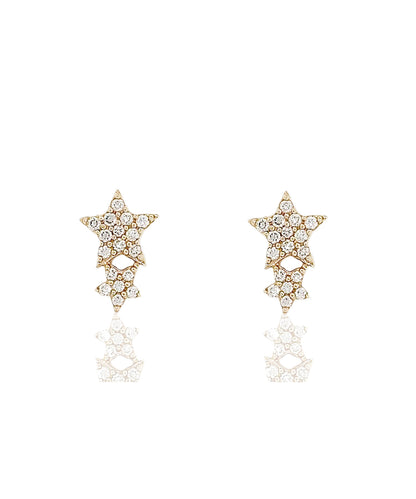 14K Star Stacked Studs