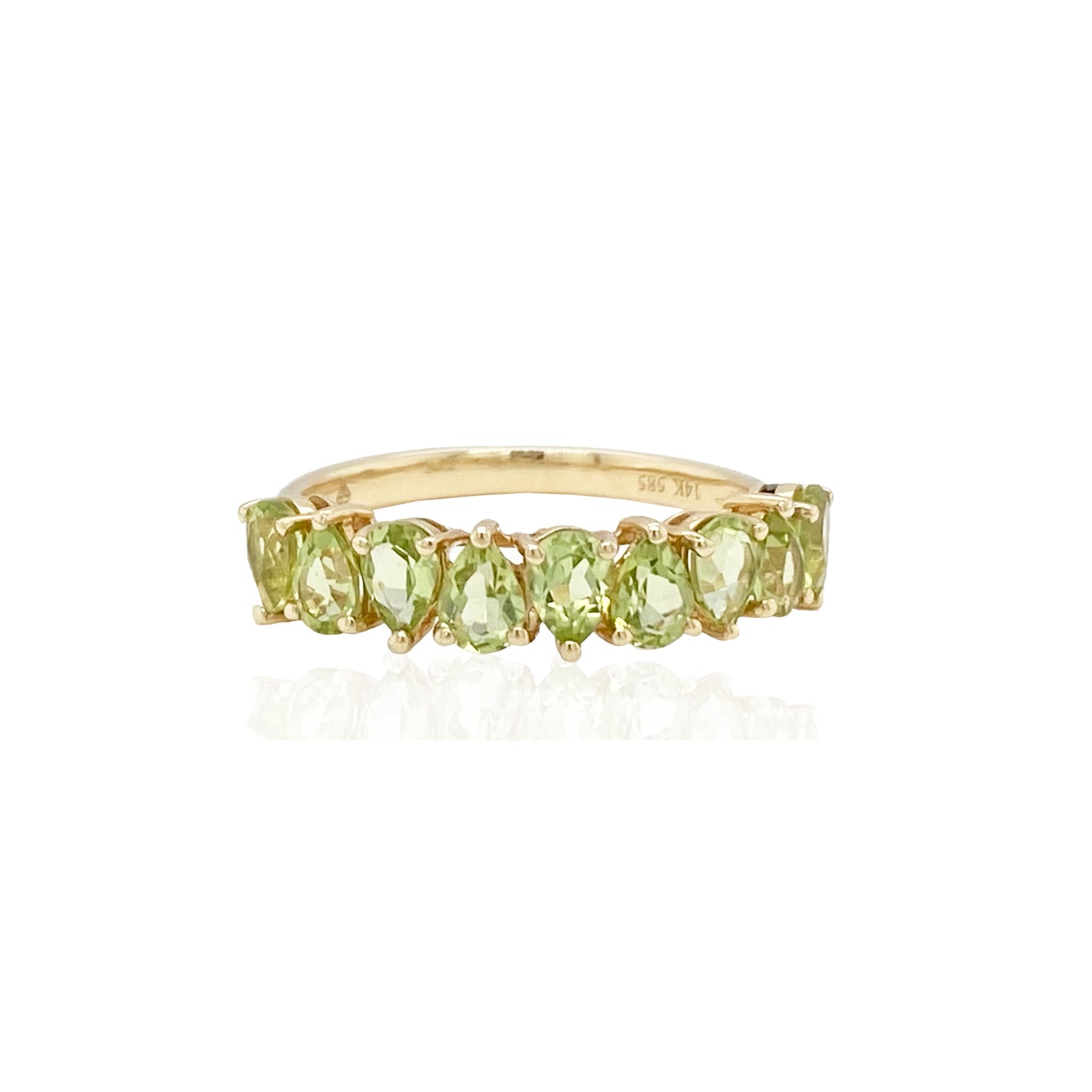 14k Green Amethyst Ring