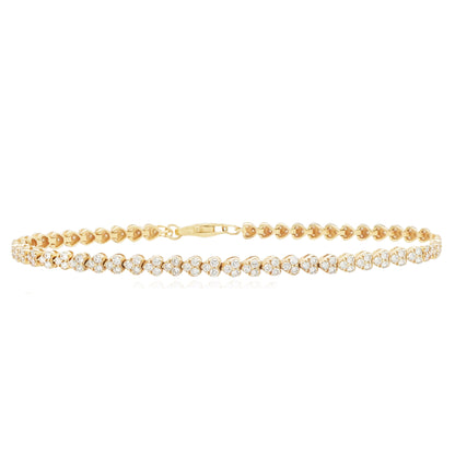 14K Heart Diamond Tennis Bracelet