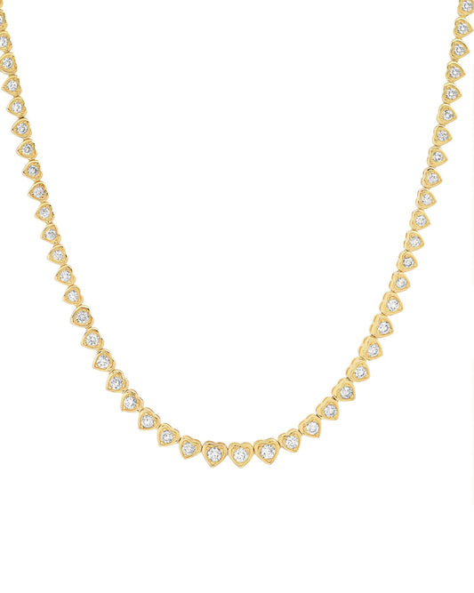 14k Heart Bezel Diamond Necklace