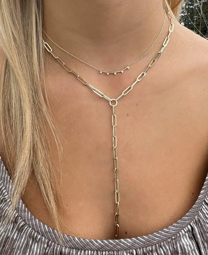 14k Diamond Spike Bar Necklace