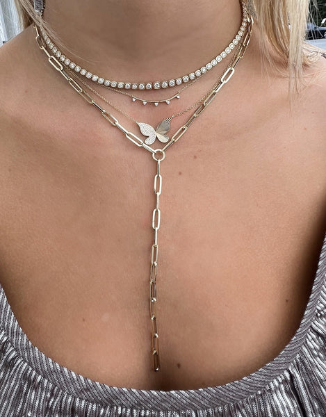 14k Diamond Bezel Necklace