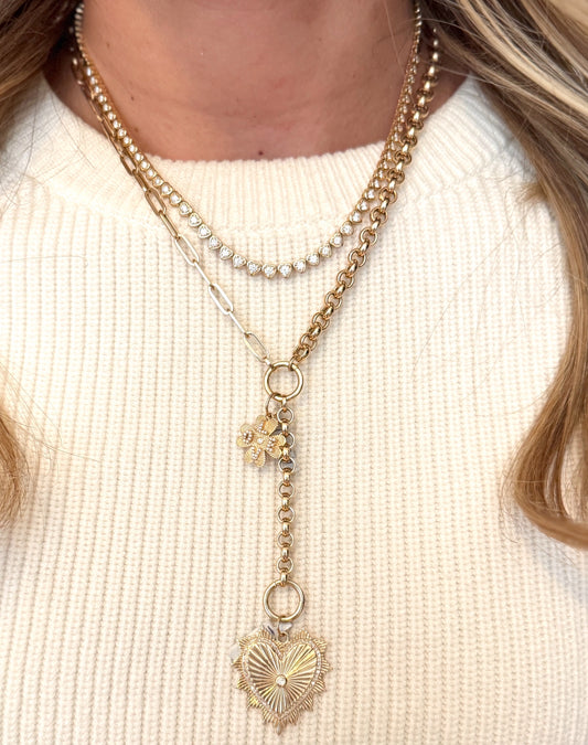 14k Heart Bezel Diamond Necklace
